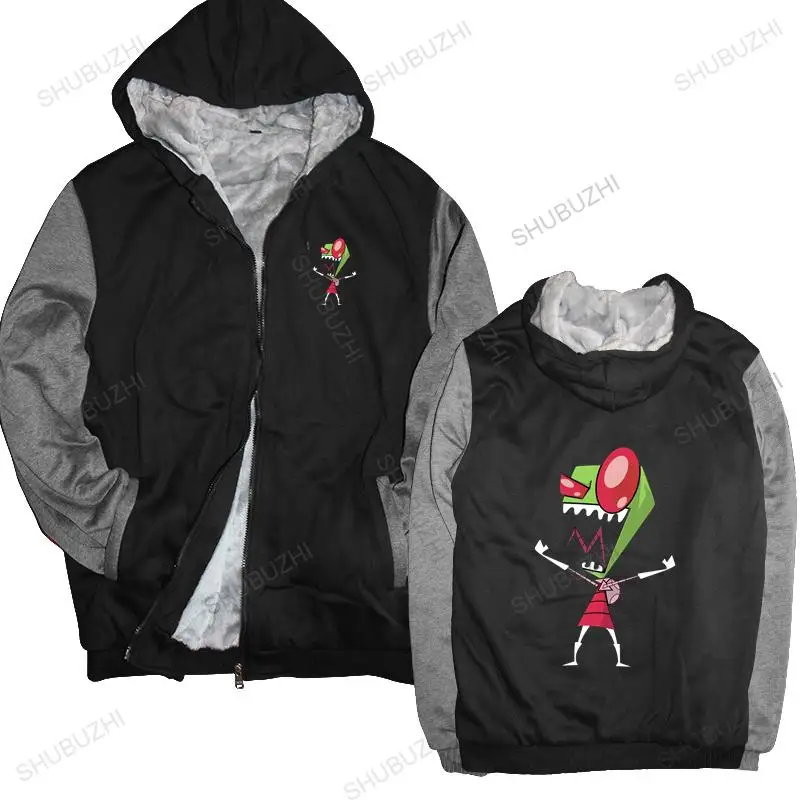 

Man black zipper thick hoodies Invader Zim Extraterrestrial Zim Artwork unisex Outwear men sweatshirt zipper