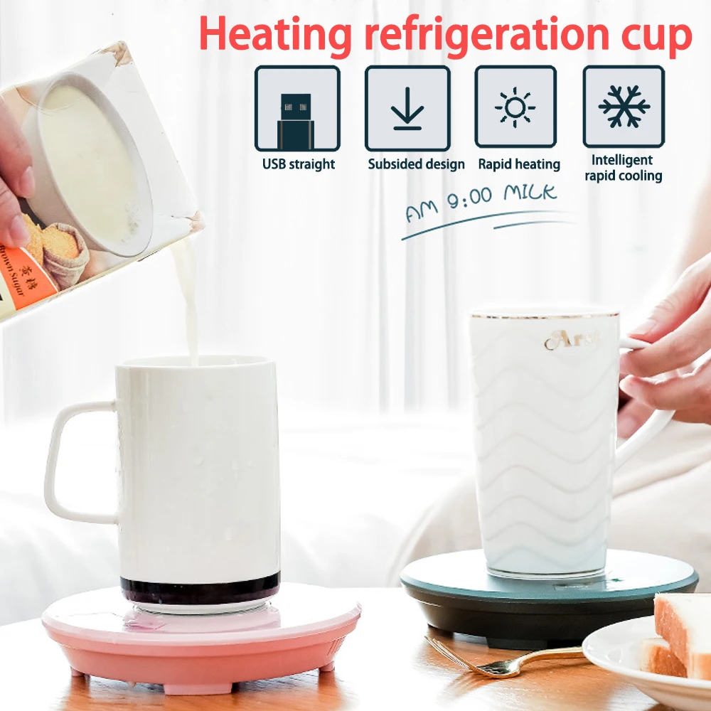 

Quick Cooling / Heating Coaster USB Plug-In Portable Smart Constant Temperature Milk Tea Coffee Water Heating Pad Cup Heater