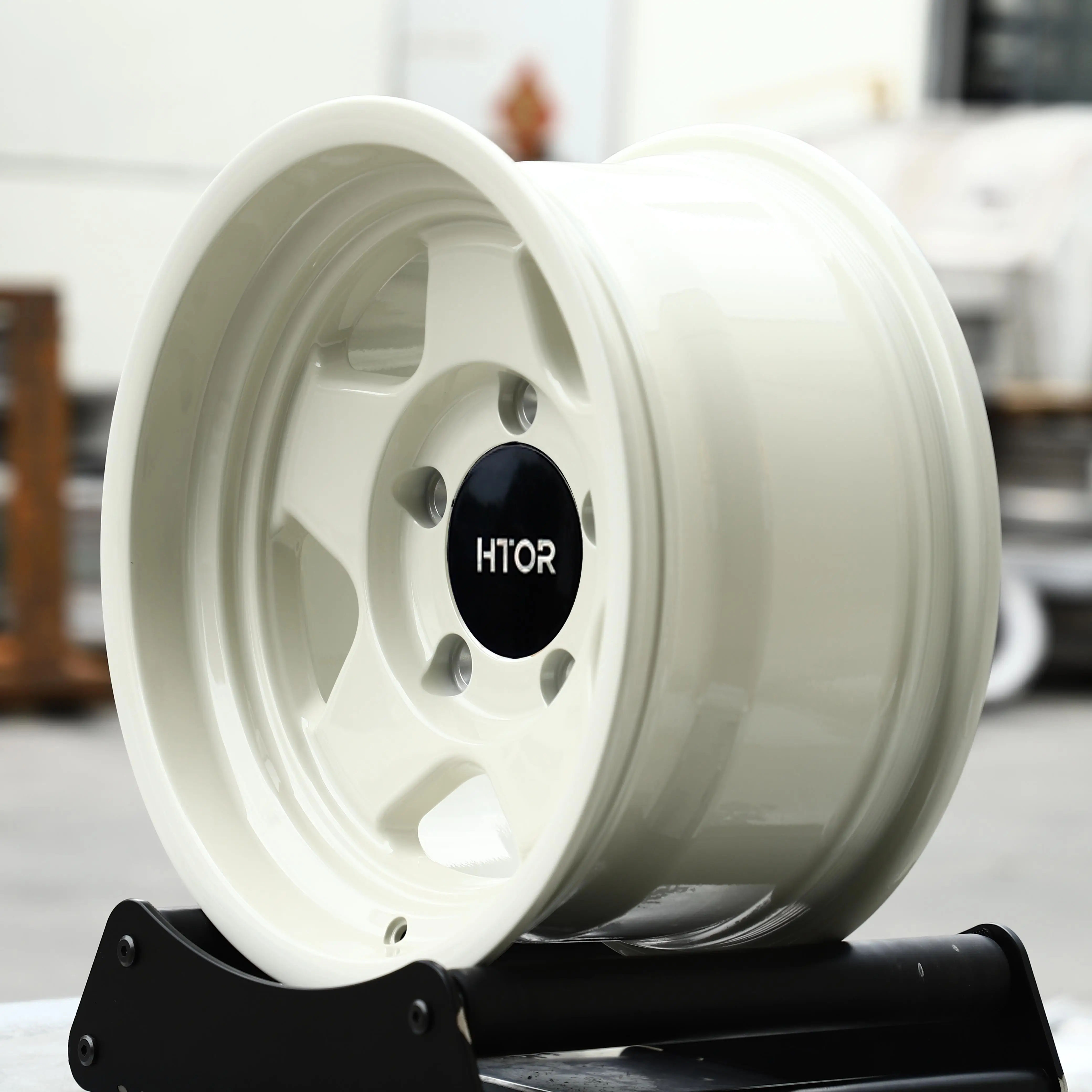 Фото Кованые диски JT Custom 15x8 16x8 17x8.5 5x114.3 5x127 в ретро-стиле с 5 спицами, цвет мятно-белый, для Wrangler TJ, Cherokee XJ, GMC Jimmy. №4