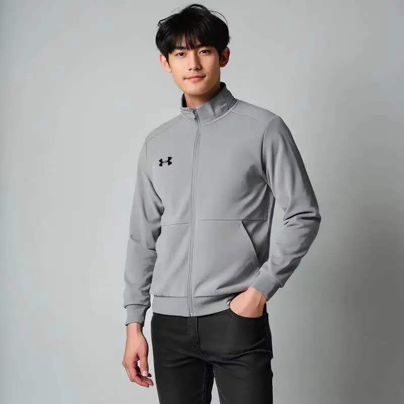 Фото Мужская трикотажная куртка Under Armour 2026 года, новая коллекция, лимитированная серия, серая, мягкая, дышащая, для активного отдыха, 23600304-014 №3