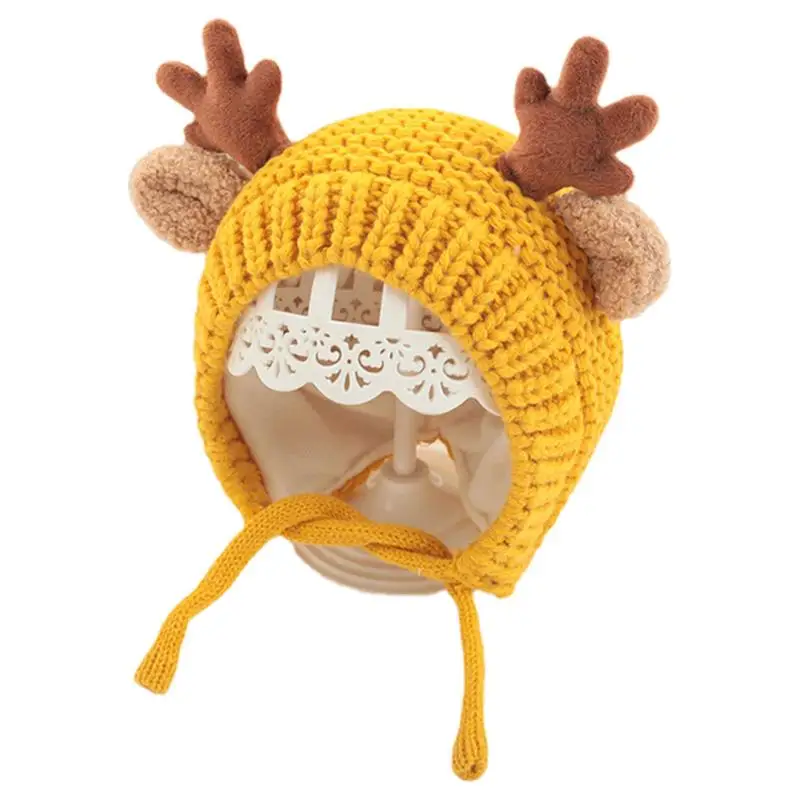 

Baby Antler Hat Cute Newborn Baby Hats Cotton Wool Cap Infant Hat Autumn Winter Baby Thick Fleece Beanie Baby Boys Girls Hats