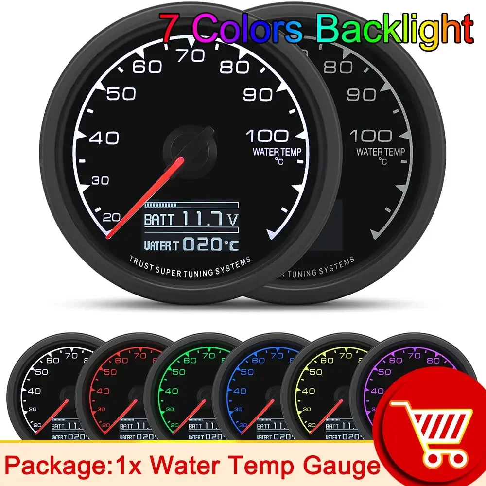 62 мм измеритель температуры воды, 7-цветный ЖК-цифровой дисплей, автомобильный масляный пресс, измеритель температуры масла, вольтметр, датчик усиления, тахометр AFR EXT