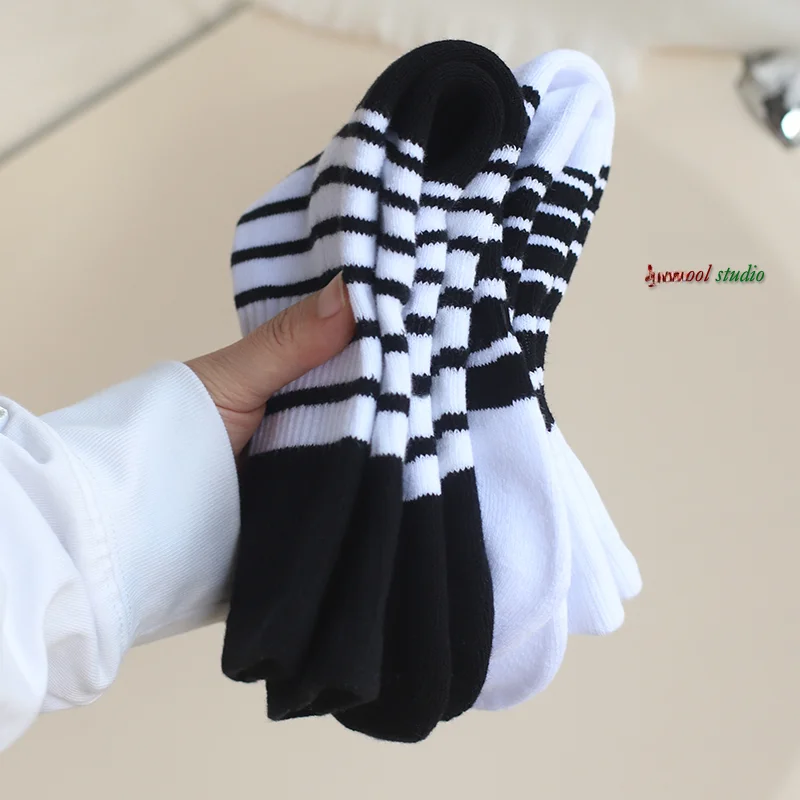 Мужские носки осень и зима до середины икры из чесаного чистого хлопка в