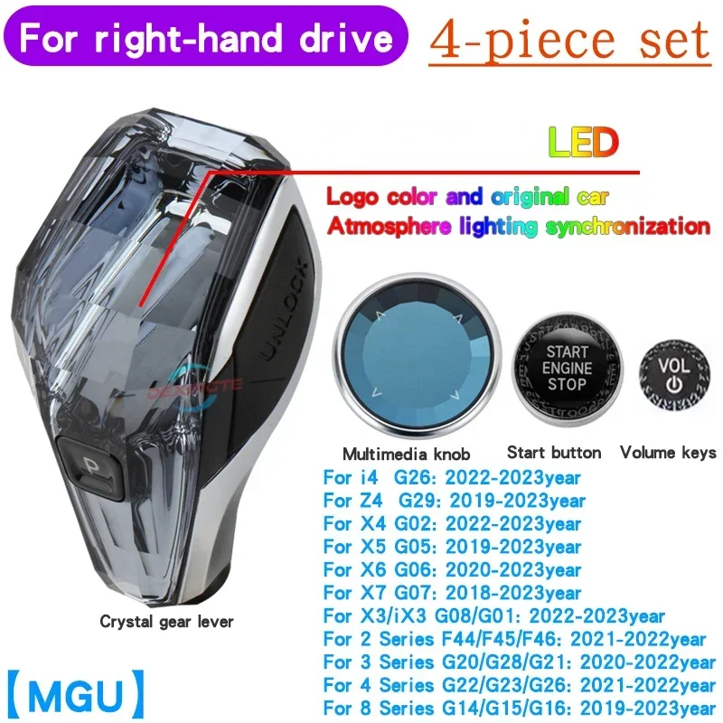 

Ручка переключения передач с кристаллами RHD для BMW MGU 1 2 3 4 8 серии G20 G22 G29 G05 G06 G07 G08 F44 iX3 X3 X5 X6 X7 Z4