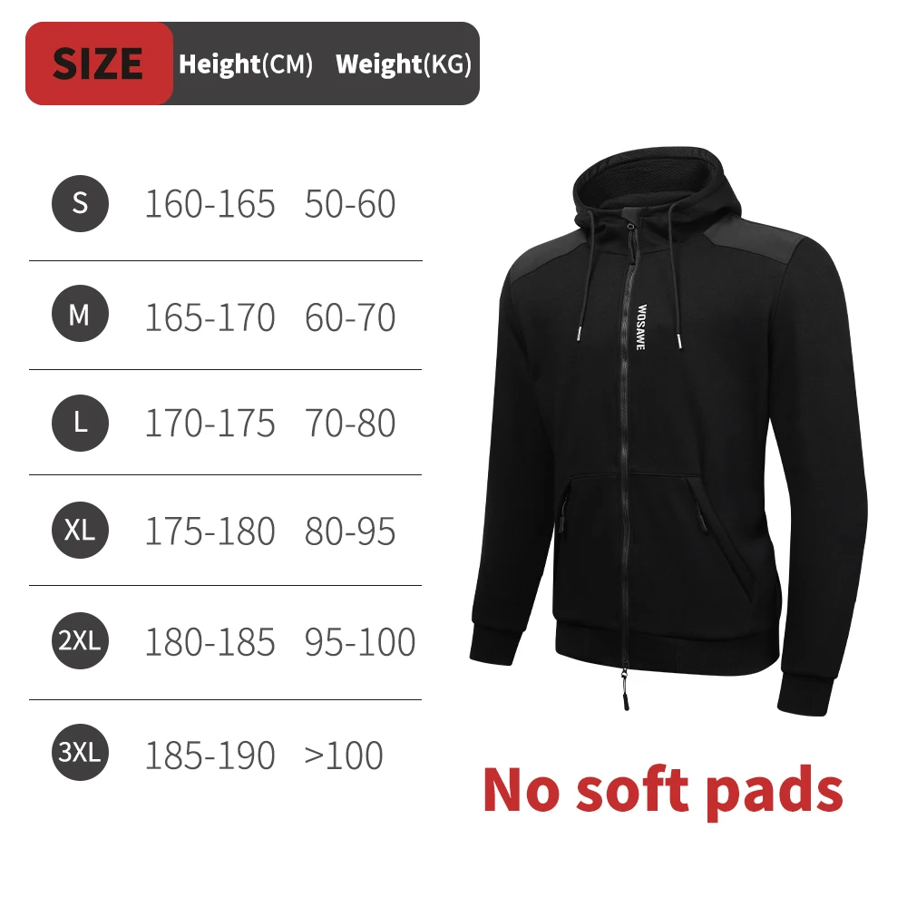 

Мотоциклетная Толстовка WOSAWE Со Светоотражающими Элементами, Унисекс, Зимняя Теплая Куртка С Внутренней Подкладкой