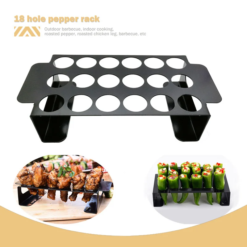 

Стойка для барбекю и перца, уличный инструмент для барбекю и барбекю с 18 отверстиями