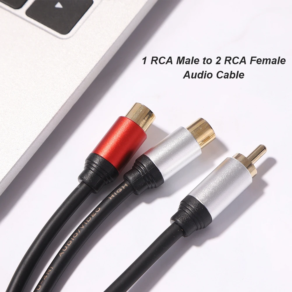

1 Male Pair Dual 2-RCA Y Cm Adapter Audio Cable Smartphone Adapter Audio Cable 1 Rca Male Connector To 2RCA Female Connector