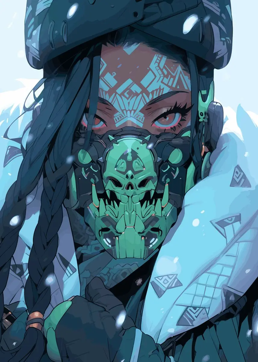 Cyberpunk Girls Samurai Warrior Girl Wall Decor Poster Canvas Print Japanese Anime Style Girl Portrait Wall Decoration Art Decor