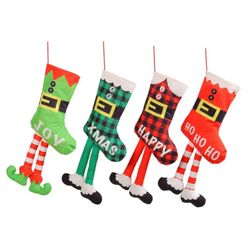 

Christmas Socks Farmhouse Long Legs Christmas Socks Christmas Gift Bag Candy Bag Christmas Tree Decor Fireplace Porch Decoration