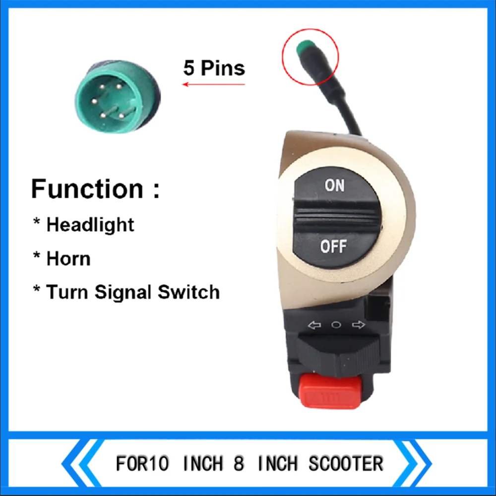 

Electric scooter motorcycle ATV 22mm handlebar horn and headlight combination switch button motor switch turn signal modificatio