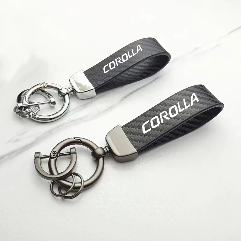 

Кожаный Автомобильный Брелок из углеродного волокна, Спортивная линия для COROLA, автомобильные аксессуары