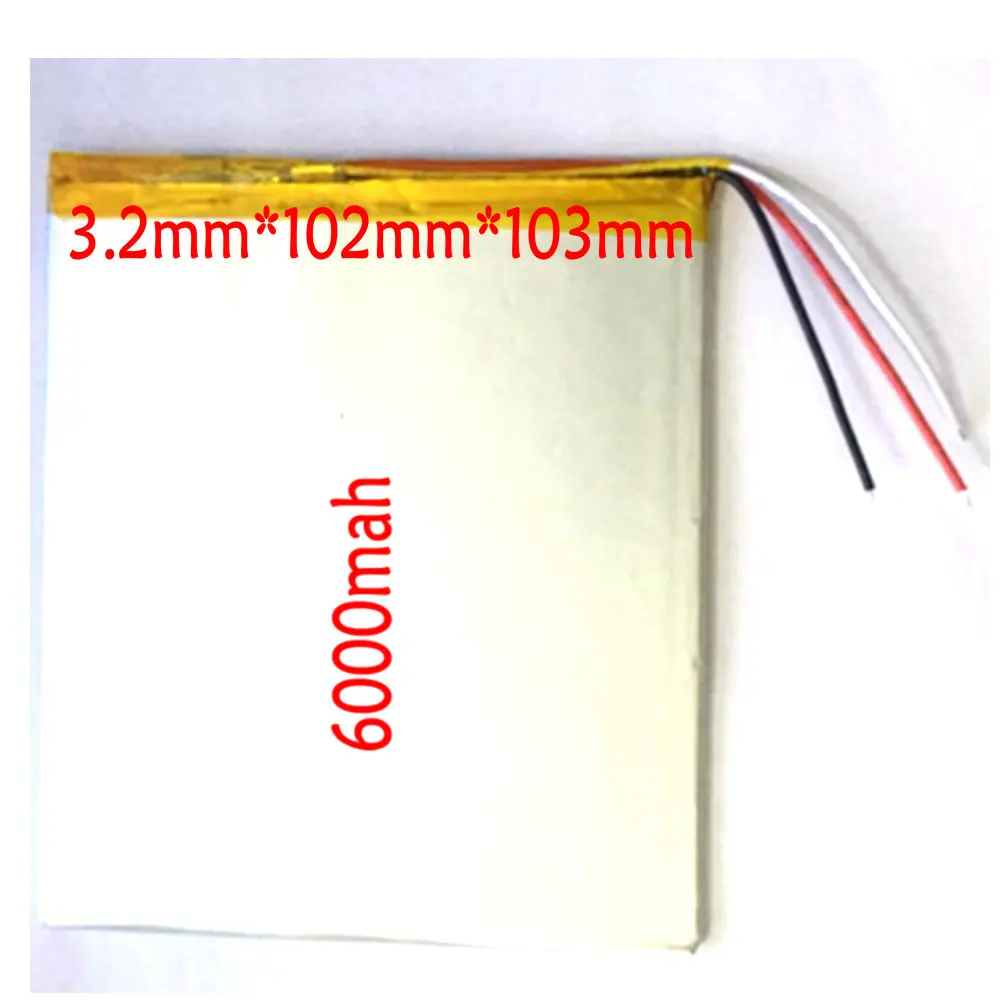 

3.7V polymer lithium battery 6000mAh 30100100 large capacity DIY tablet 35100100