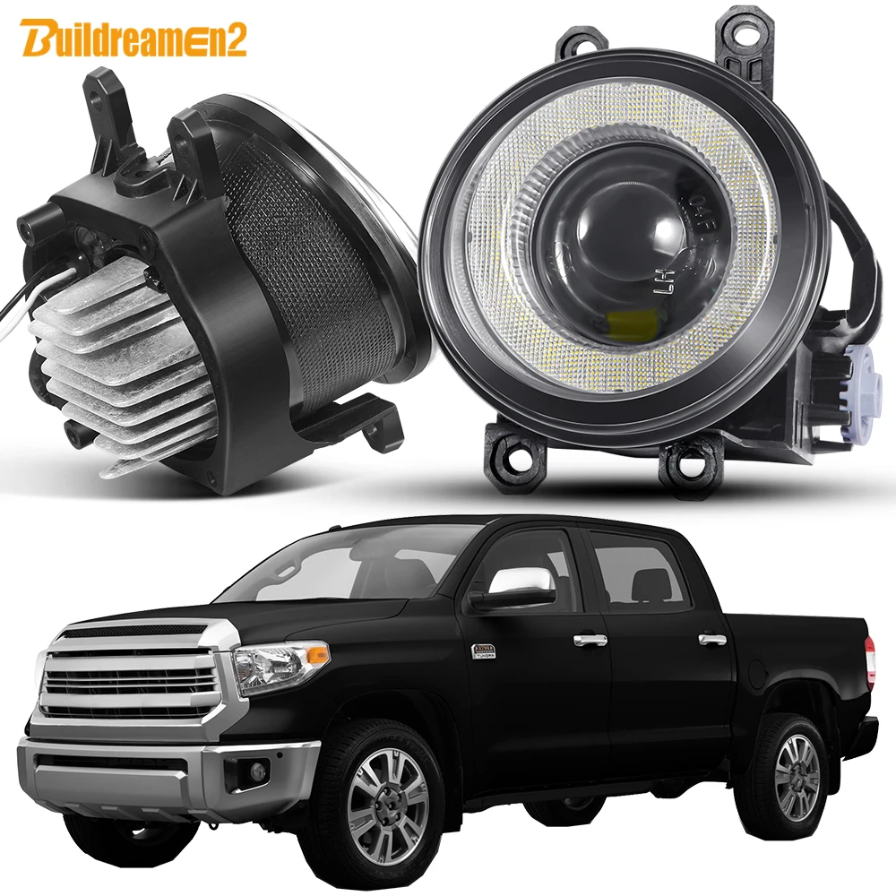 

2 X 40W Fog Light Assembly For Toyota Tundra 2014-2019 Truck Right + Left LED Lens Angel Eye DRL Daytime Running Lamp H11 12V