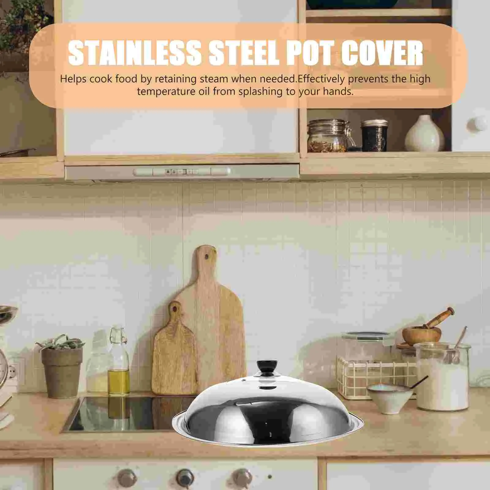 

Lid Pan Pot Cover Steel Lids Stainless Cooking Universal Frying Replacement Cookware Skillet Pots Wok Pans Metal Saucepan Cast