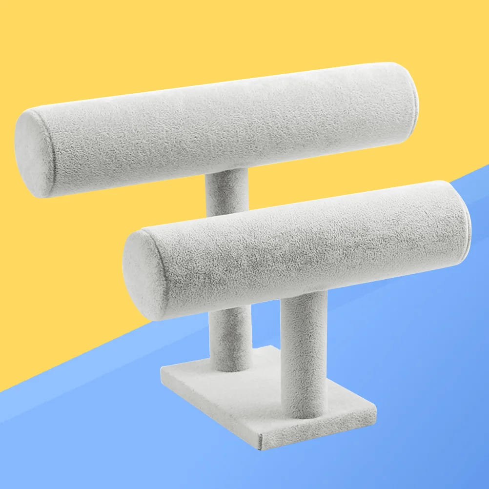 

Подставка-органайзер для браслетов и ювелирных изделий, Настольная Двухуровневая серая подставка для часов, Т-образный держатель для браслетов