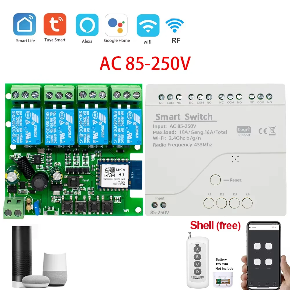 

Scimagic-RC Wi-Fi умный переключатель 4 канала