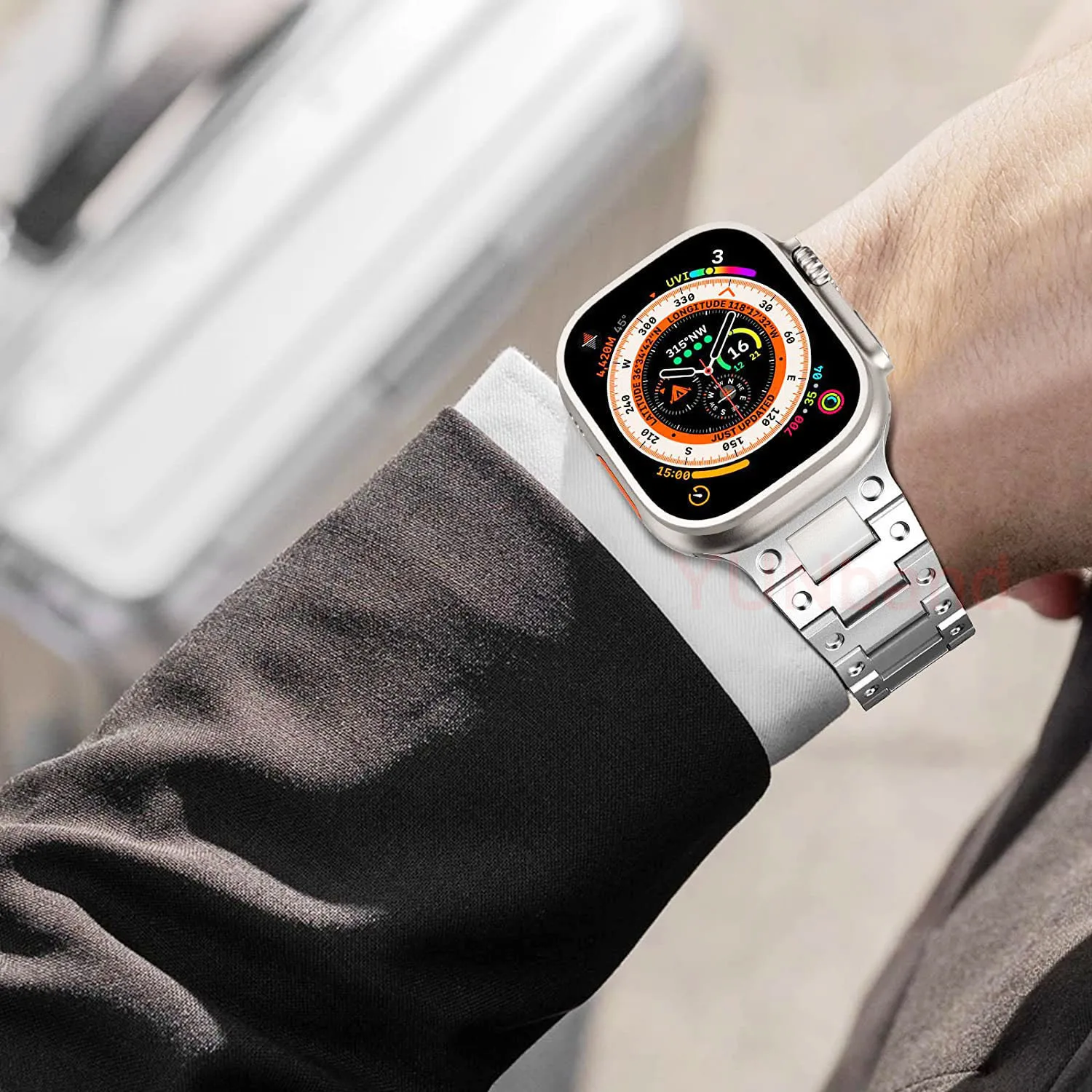 Luxury Titanium Steel Strap For Apple Watch Band 45mm 41mm 44mm 40mm 42mm Ultra 49mm Correa Bracelet iWatch Series 8 7 SE 6 5 4