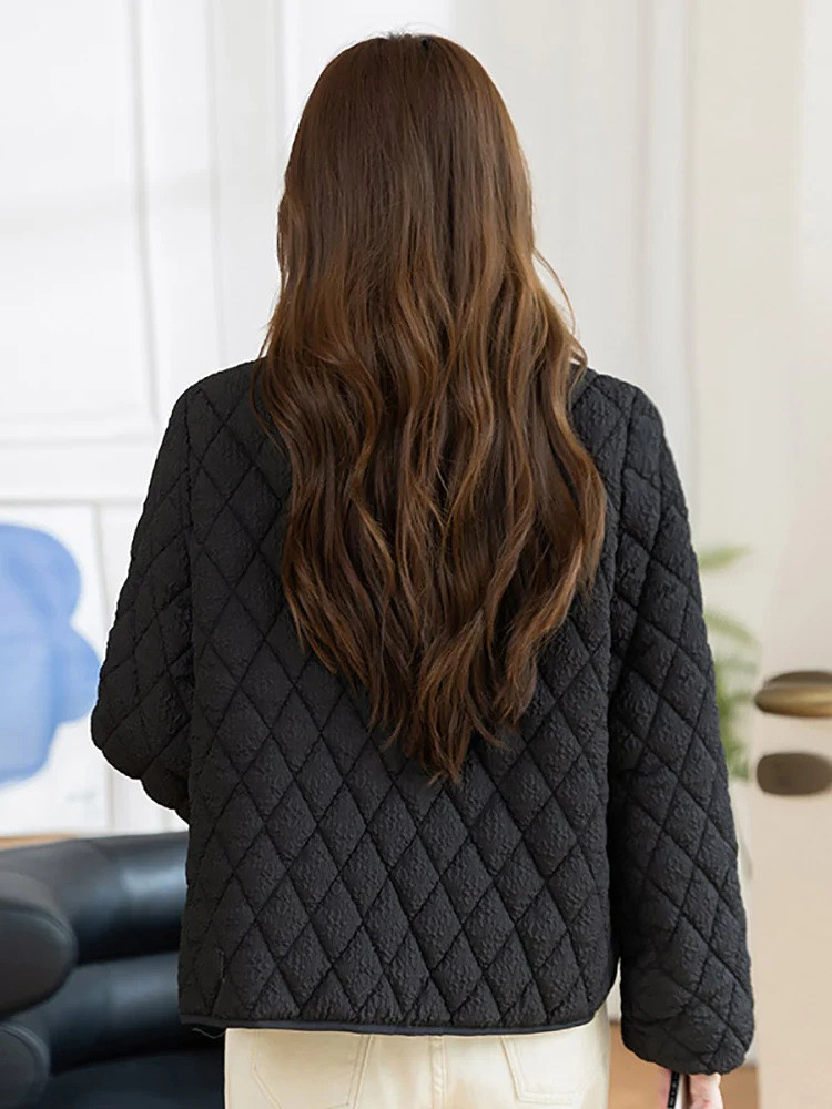 Vielleicht 2023 New Short Cotton Padded Snow Wear Parkas Women Winter Stand Collar Thicken Quilted Puffer Jacket Coat Outwear