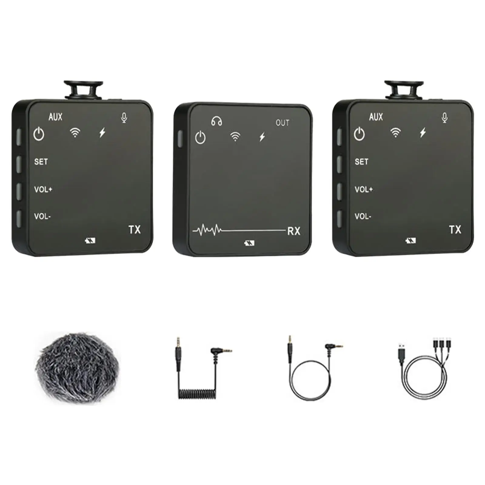 

Lavalier Microphone Wireless for Camera Phones DV Streaming for Vlog Live Stream Lightweight Square Lavalier Mic Wireless Mic