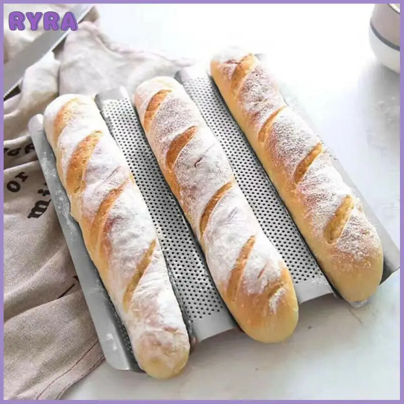 

1PC 3Grid Silver Baguette Mold Baking Oven Wave French Bread Baking Tray Non-Stick Cake Toast Mold Bakeware Kitchen Accessories