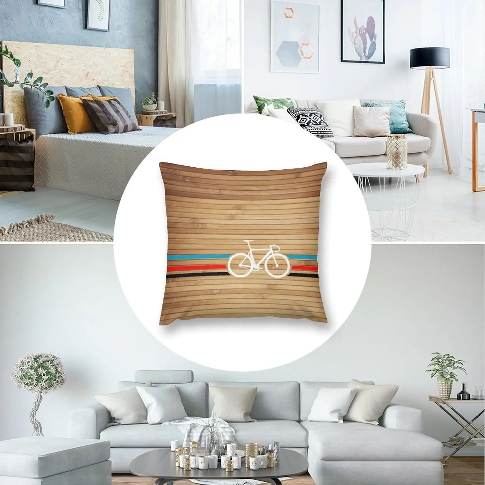 Велосипедная полосатая плюшевая подушка чехол для дивана роскошная