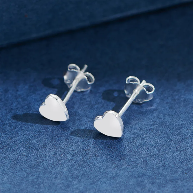 Женские серьги-гвоздики из серебра 925 пробы с яблоком сердцем и КАКТУСОМ