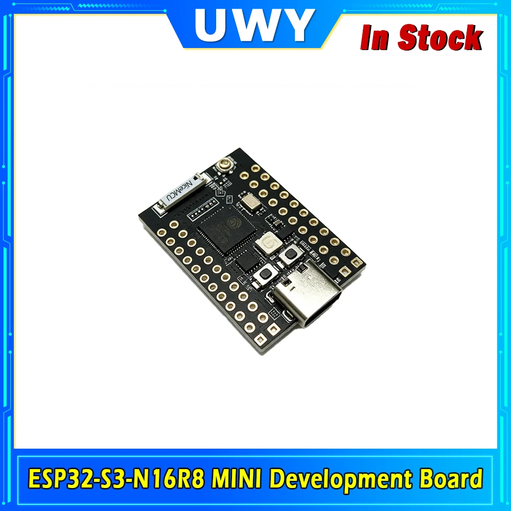 Фото Плата разработки ESP32-S3-N16R8 MINI, 16 МБ флеш-памяти, 8 МБ PSRAM, Type-C USB, Wi-Fi 2.4 ГГц, Bluetooth 5 BLE, модуль MCU. №1