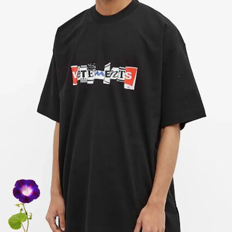 

Vetements T-shirt Colorful Letter Print Original Wash Tag Label Oversize Design Men Women Vetements T Shirt