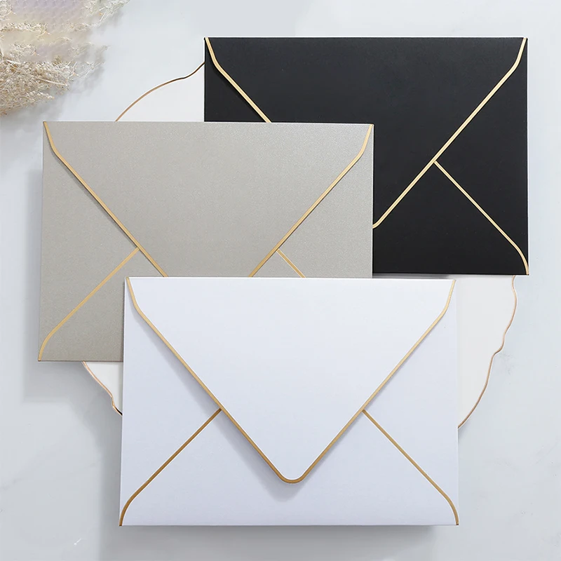30pcs/lot Gilded Edge Envelopes for Wedding Business Upscale European Giftbox Message Card Stationery Envelopes Invitation Gift