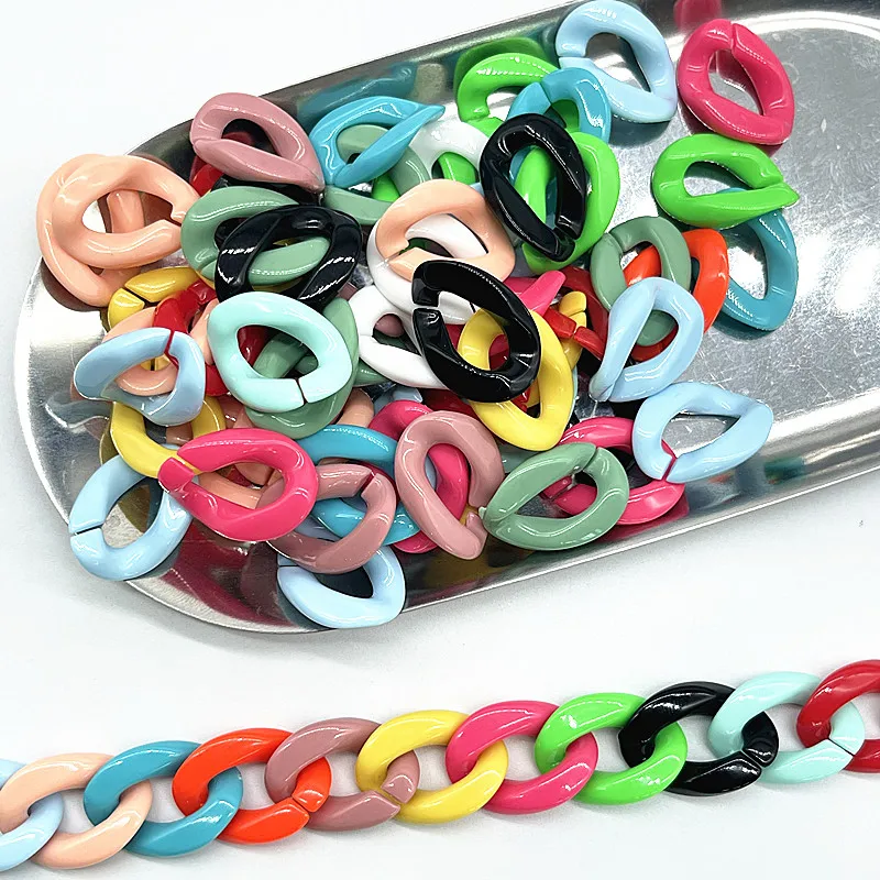 Новый 20 шт./лот 17x23 мм Съемный акриловый цветной коннектор, пряжка, бусины для сумки, ключей, ремешка, ожерелья, аксессуары