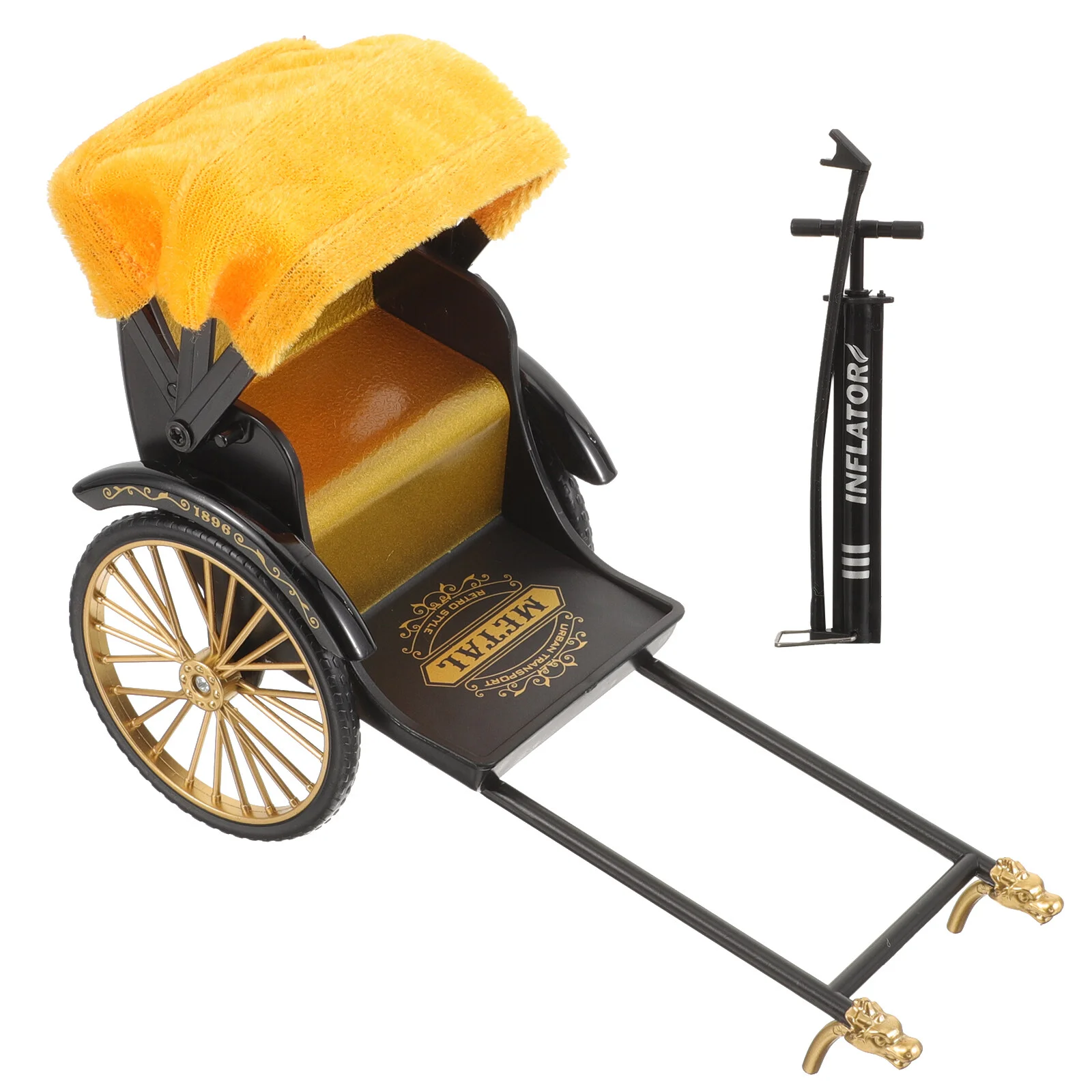 

Rickshaw Model Figurines Decor Retro Decoration Simulation Jinrikisha Vintage Flannel Gift Friends Office Handicraft