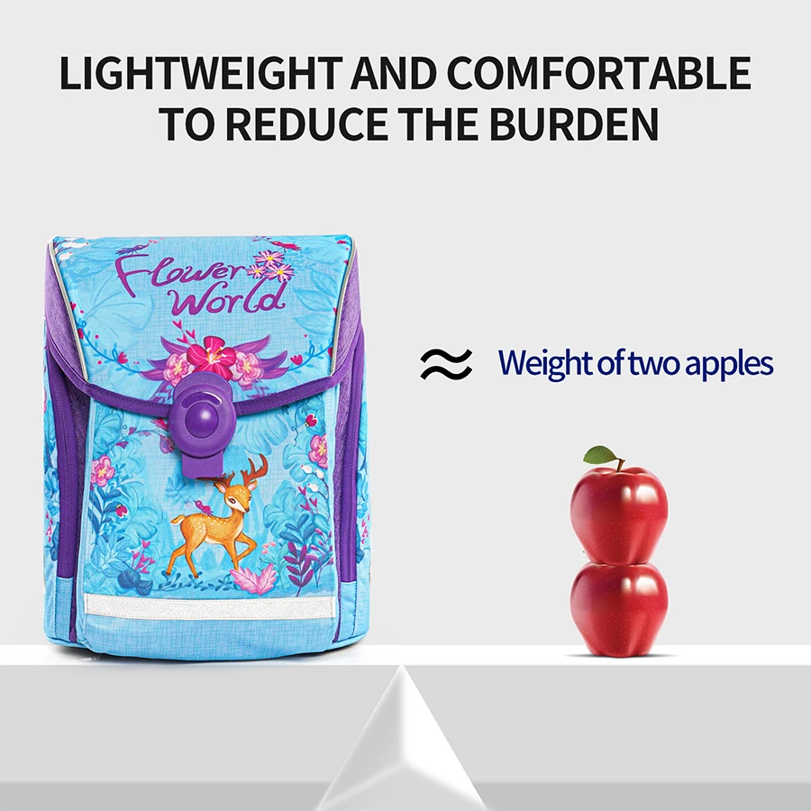 Kids Brand 8-128 Forest Elk School Bags for Girls 3D Orthopedic Backpack Children Grade 1-3-6 Cartoon Schoolbag Mochila Infantil