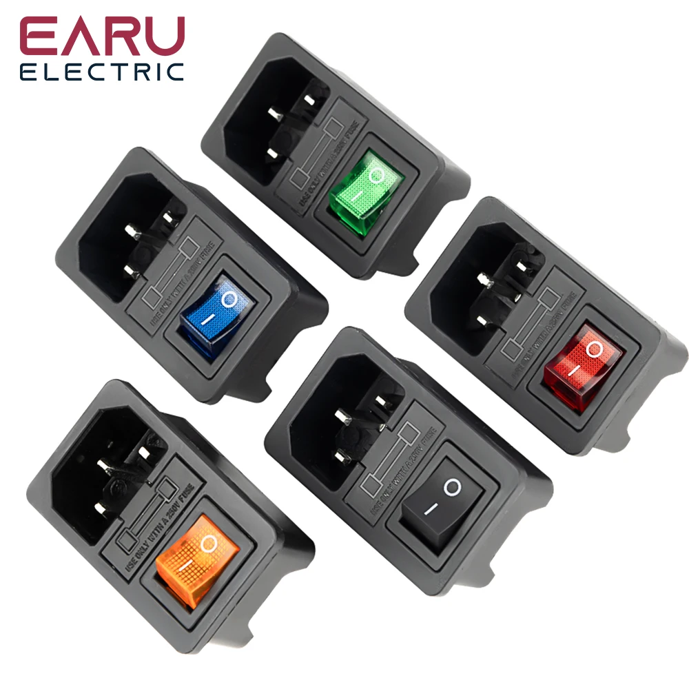 

EARUELECTRIC Кулисный переключатель с предохранителем 10А красный
