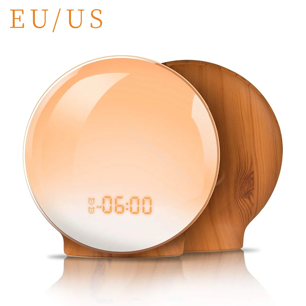 

Digital Snooze Function Alarm Clock New Wake Up Light Clock Sunrise Sunset Light FM Function Alarm Clock for Daily Life