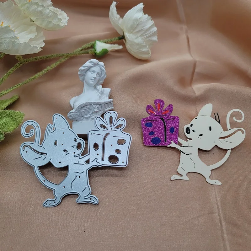 

CHRISTMAS MICE Gift Decoration Metal Cutting Dies Mold Scrapbook Paper Craft Knife Mould Blade Punch Stencils