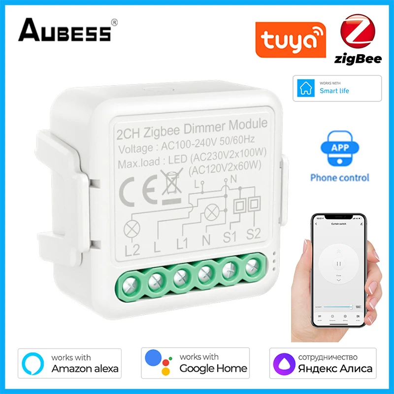 

Умный мини-переключатель Zigbee, работает с Tuya Smart Life, Alexa, Alice, Google Home, голосовое управление, беспроводное приложение, модули дистанционного упра...