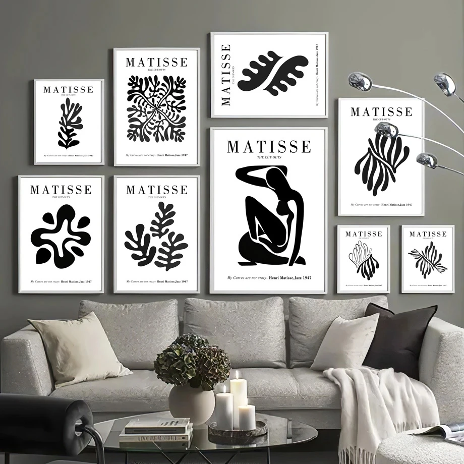 

Black And White Abstract Matisse Exhibition Nude Nordic Poster Wall Art Prints Canvas Painting Decor Pictures For Living Room