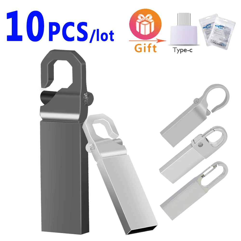 

10PCS/lot USB Stick Pen Drive USB Flash Drives 128 Gb Pendrive 64gb 32gb 16gb Metal Disk Cle USB Free Custom Logo Creative