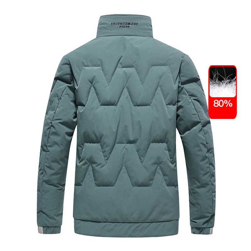 Winter light white duck down jacket men's short trend lamb fleece collar thickened warm jacket top shopping men's clothing