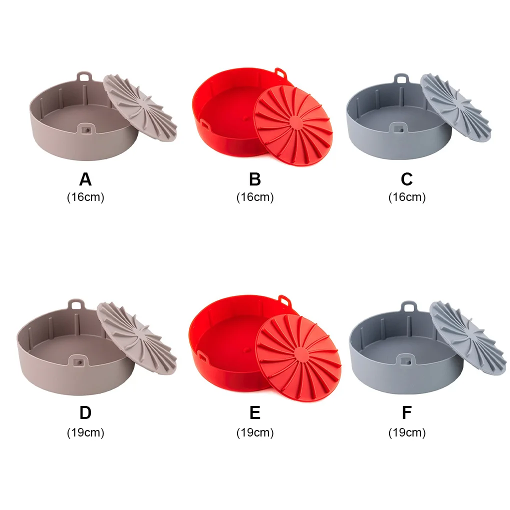 

Air Fryer Silicone Pot Non-stick Baking Basket Tray Reusable Washable Pizza Oven Tool Household Accessory 16cm Red