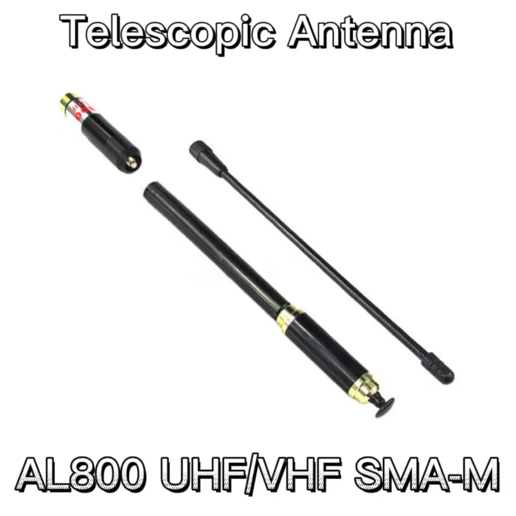 High Gain Telescopic Antenna AL800 UHF/VHF SMA-M for Yaesu VX7R VX8R VX150 ZT2R+