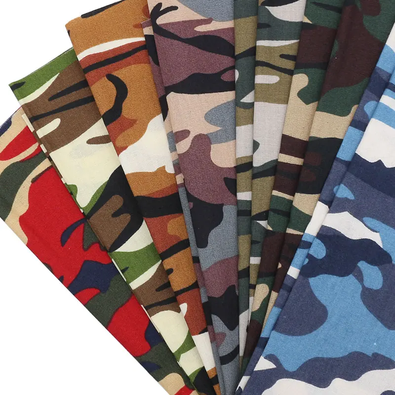 

24 X 24 CM Cotton Camouflage Cloth 7 Pieces Printed Cloth DIY Handmade Mask Fabric Spring Summer Comfortable and Non-irritating