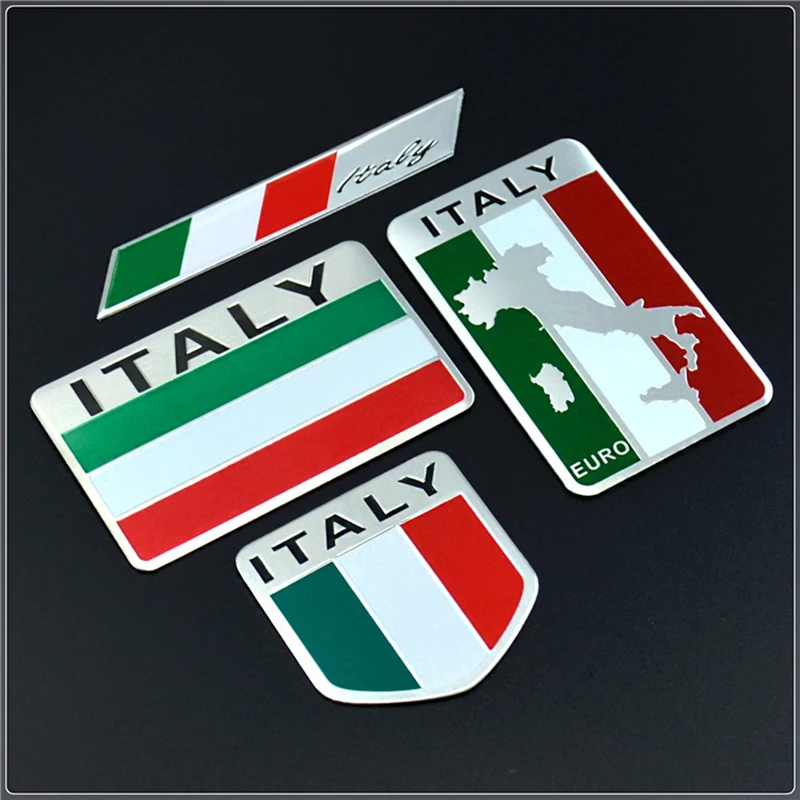 

Car 3D Metal Italy Flag Emblem Badge Decals Sticker Car Exterior Accessories