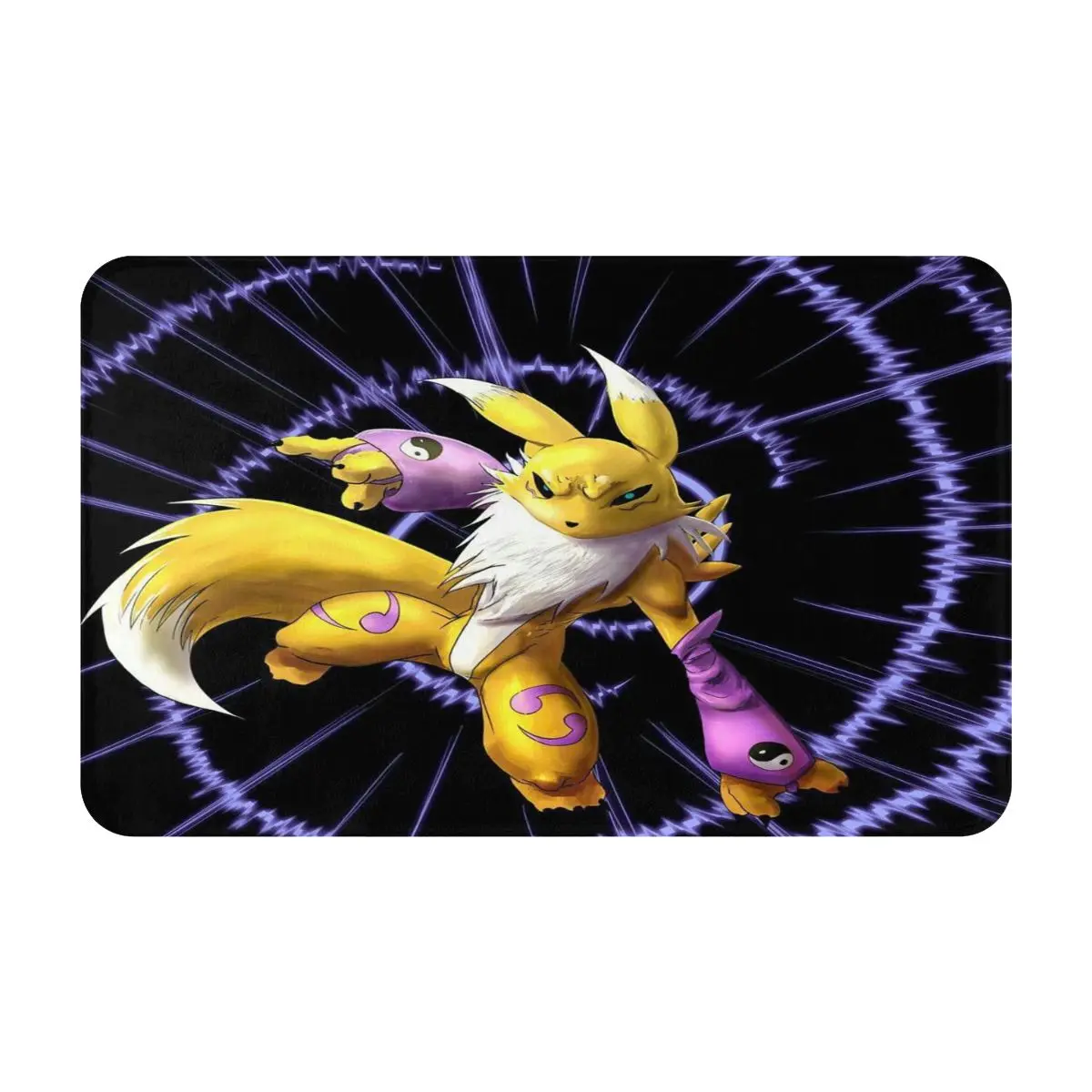 Мультяшный кухонный коврик Renamon с узором дверной для спальни ванной нескользящий