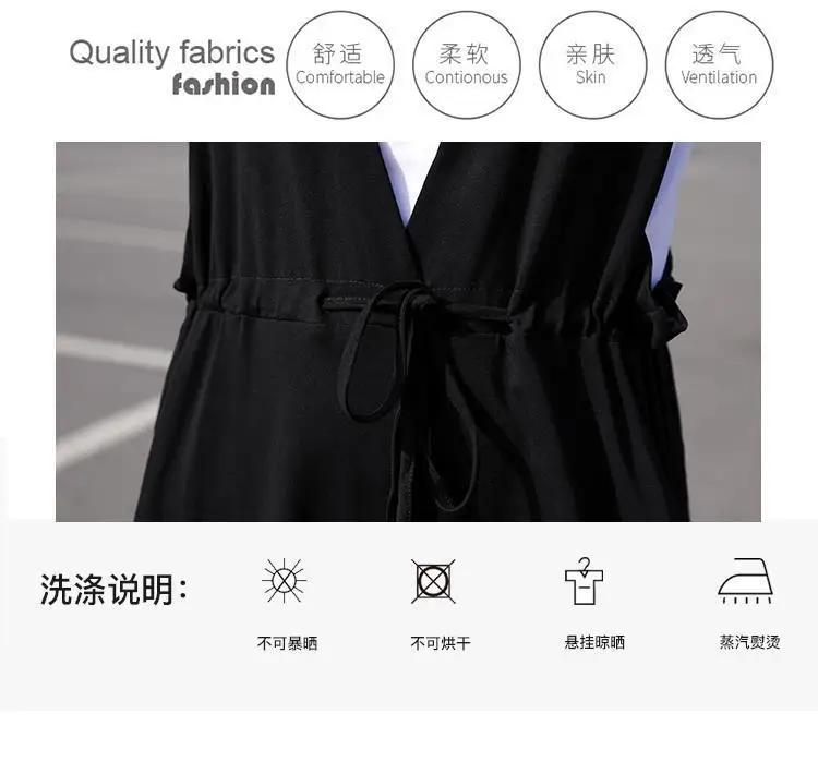 One Piece Jumsuits for Women Summer New Stylish Overalls Korean Black Wide Leg Calf Legnth Pants Jump Suits Slim Fashion Outfits