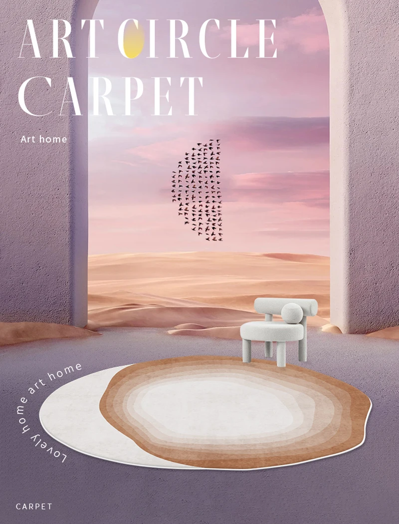 

Round Crystal Velvet Carpets Living Room Sofa Coffee Table Mat Light Luxury Decoration Bedroom Carpet Cloakroom Study Lounge Rug