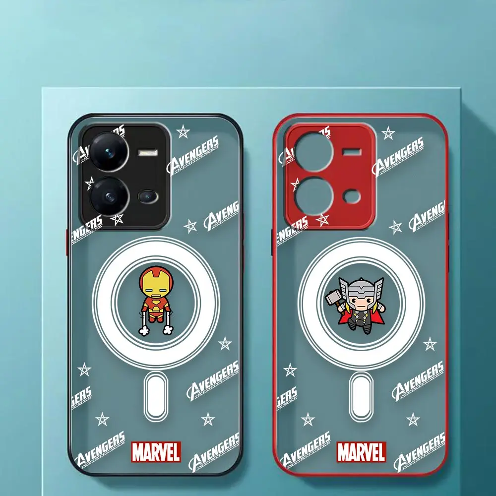 

Matte Case Funda Coque For VIVO V25 23E 21E 21 20 19 17 15 11 11I 5 SE S9 6 5 PRO PLUS 5G Case Cute Marvel Cartoon Handyman Hero