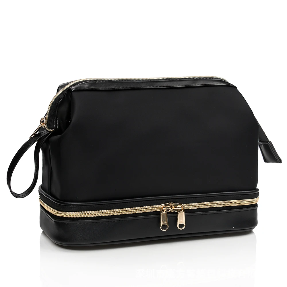 

Personalized Steel Wire Cosmetic Bag Double-layer Portable Nylon Waterproof Cosmetic Storage Bag Makeup Brush Finishing Bags