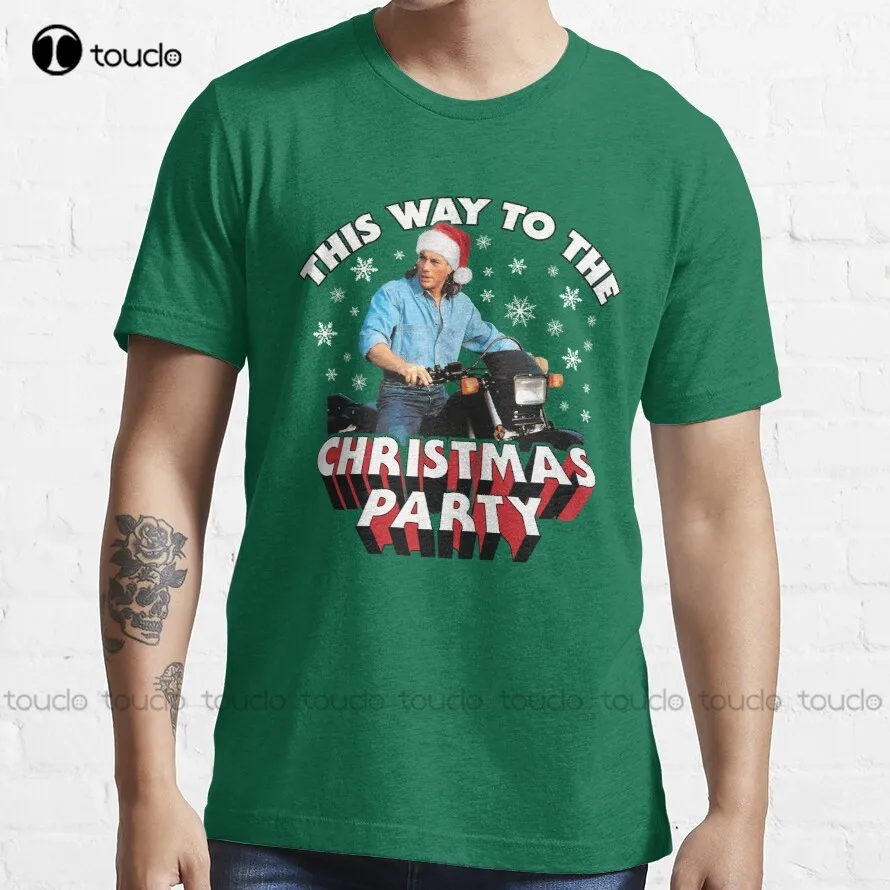 

Jean Claude Van Damme This Way To The Christmas Party T-Shirt Hawaiin Shirt Custom Aldult Teen Unisex Digital Printing Tee Shirt