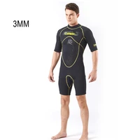 3mm neoprene men short sleeve one piece snorkeling wetsuit scuba underwater hunting spearfishing surfing kayaking diving suit
